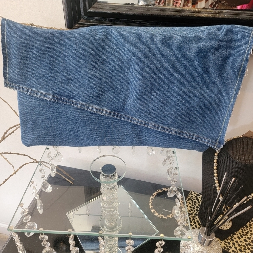 Blue Denim CUSTOM OVERSIZED Clutch